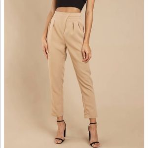 Kelly Khaki Pleated High Waist Pants
